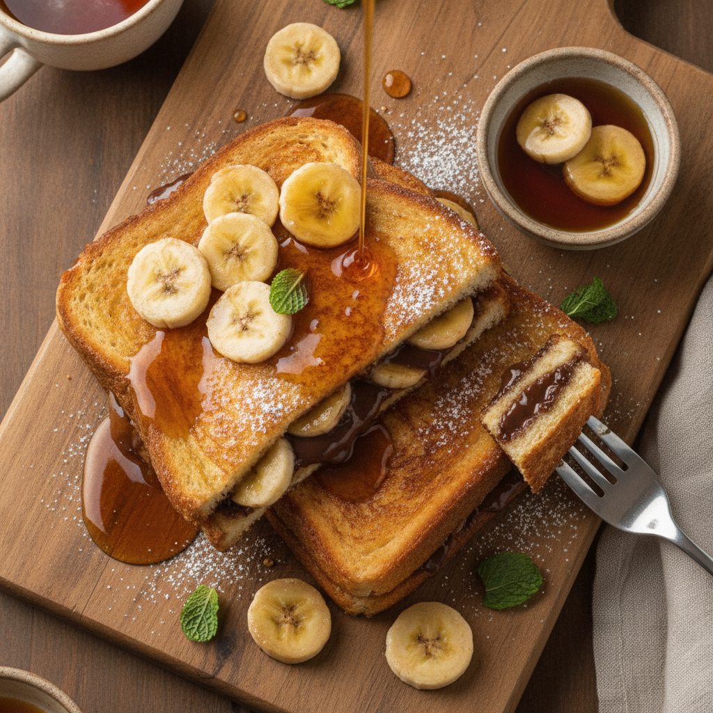 Roti Bakar Pisang Cokelat Maple Spesial